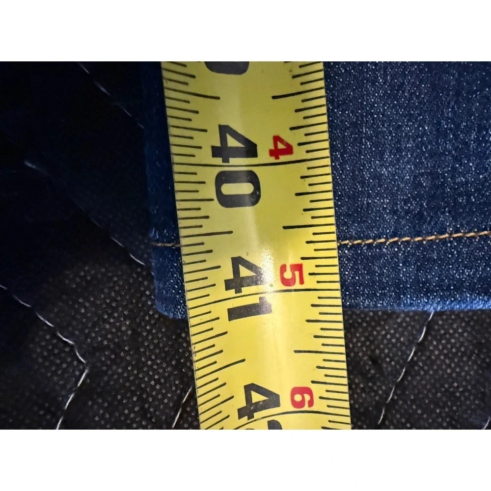 Tory Burch Super Skinny Jeans Womens 32 Blue Denim Stretch Gold Logo Medallion